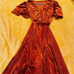 Velvet Fall  Thanksgiving Wrap Dress